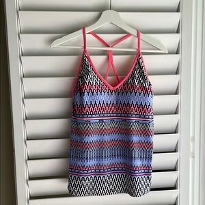 Women's Geometric Patterned Tank Top - Pink, Blue, Black